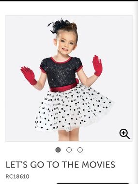 Black & White Polka Dot Kids Costume with Red Accents